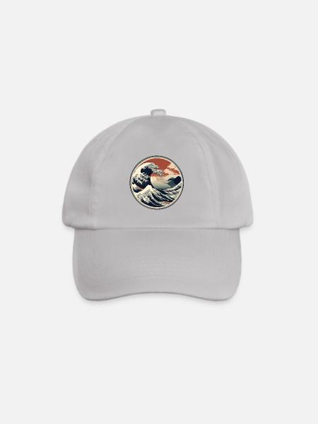 Great Retro Wave – Klassische japanische Kunst - Baseballkappe - Grau