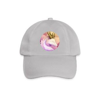 Flauschiger rosa Drache - Baseballkappe - Grau - Vorne