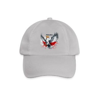 Polen Polska polnisch rot weiß Adler Krone Geschen - Baseballkappe - Grau - Vorne
