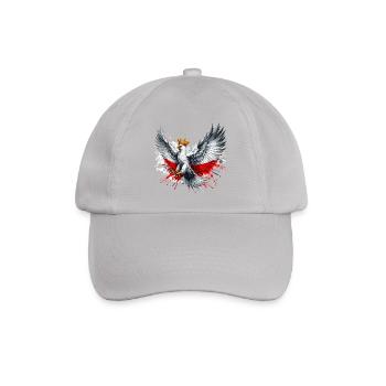 Polen Polska polnisch rot weiß Adler Krone Geschen - Baseballkappe - Grau - Vorne