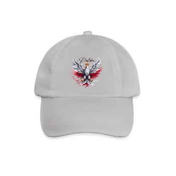 Polen Polska polnisch rot weiß Adler goldene Krone - Baseballkappe - Grau - Vorne