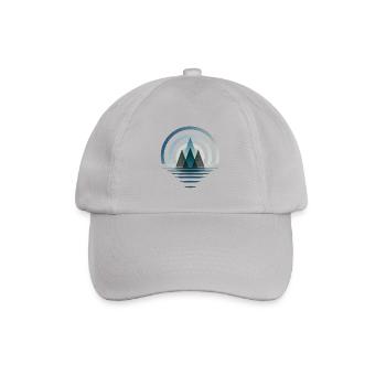 Symbolisches Berg Abstraktes Logo - Baseballkappe - Grau - Vorne