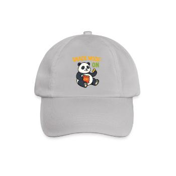 Panda Snack Mode T-Shirt Design - Baseballkappe - Grau - Vorne