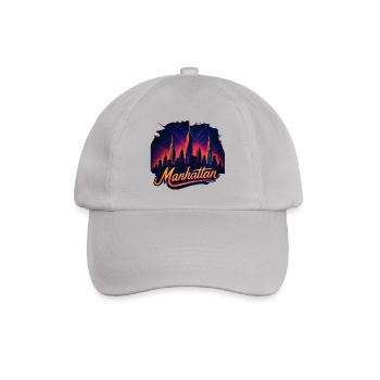 Manhattan Stadt New York Silhouette Geschenk - Baseballkappe - Grau - Vorne