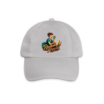 Rockabilly für immer Kohlemikrofon 50er Geschenk - Baseballkappe - Grau - Vorne