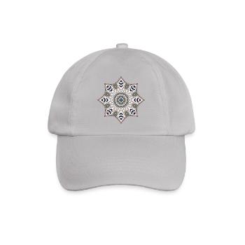 Erdton Mandala Muster - Baseballkappe - Grau - Vorne