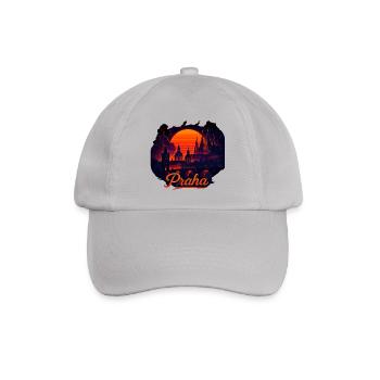 Praha Abendlicht Skyline Abendrot Geschenk - Baseballkappe - Grau - Vorne