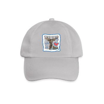 Hirschmotiv let it snow  - Baseballkappe - Grau - Vorne