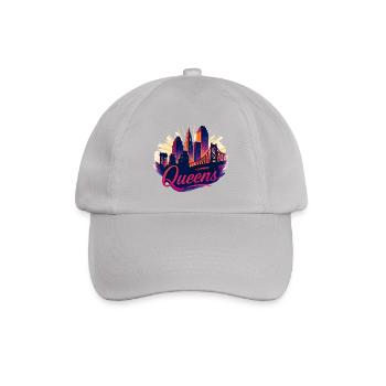 Queens Stadt New York Silhouette Geschenk - Baseballkappe - Grau - Vorne