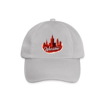 Warschau Stadtmotiv in Rot Polen cool Geschenk - Baseballkappe - Grau - Vorne