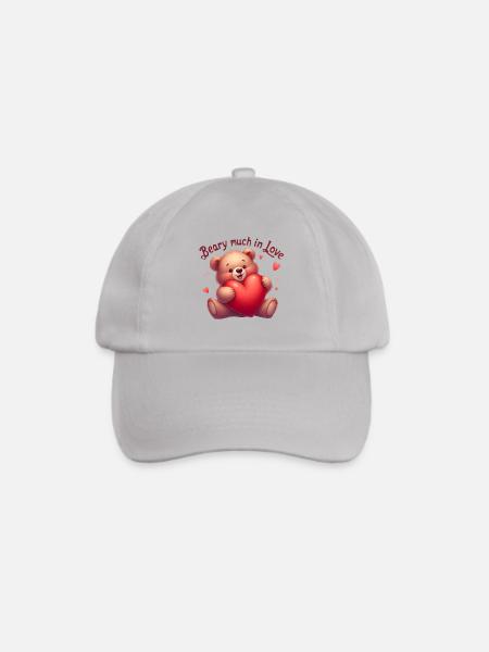 Teddybär mit Herz für Liebende - Baseballkappe - Grau