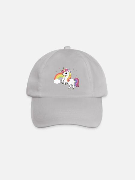 Einhorn und Regenbogen - Magical Unicorn Design - Baseballkappe - Grau