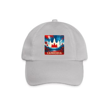 Kambodscha Tempel Design - Baseballkappe - Grau - Vorne