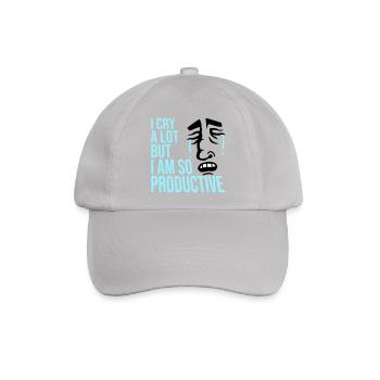 I Cry A Lot But I Am So Productive Lustig Emotion - Baseballkappe - Grau - Vorne