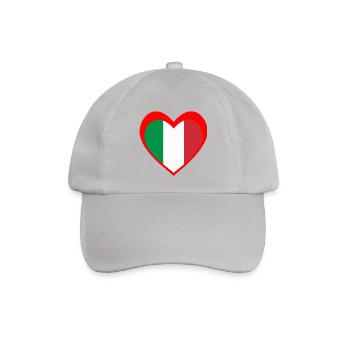Italia Cuore – Amore per l'Italia - Baseballkappe - Grau - Vorne