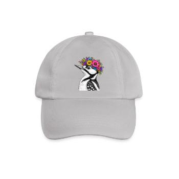 Blütenkranz Vogel  - Baseballkappe - Grau - Vorne
