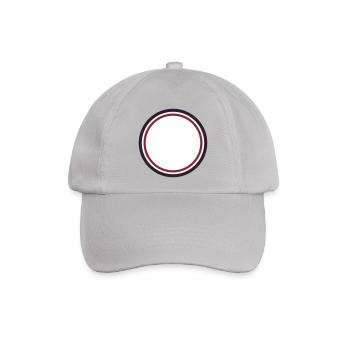 Kreis Rahmen Bordeaux - Eigener Text Gestalten - Baseballkappe - Grau - Vorne
