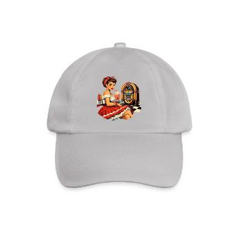 50s Diner Pin-Up: Retro Rockabilly Style - Baseballkappe - Grau - Vorne