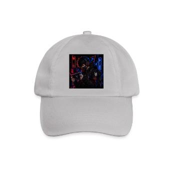 Neon Street Gamer im Anime-Stil - Baseballkappe - Grau - Vorne