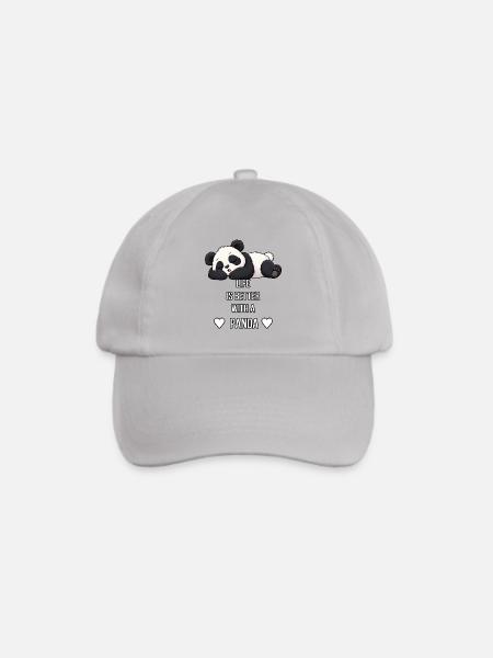 Life is Better with a Panda - Baseballkappe - Grau