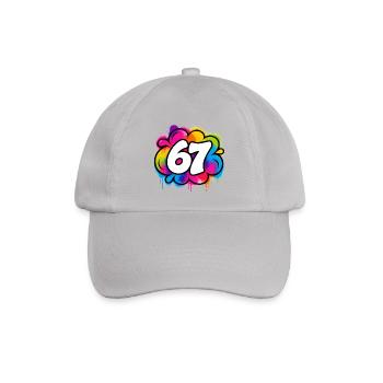 Six Seven - 67 - Typo - Meme - Basketball - 6-7 - Baseballkappe - Grau - Vorne