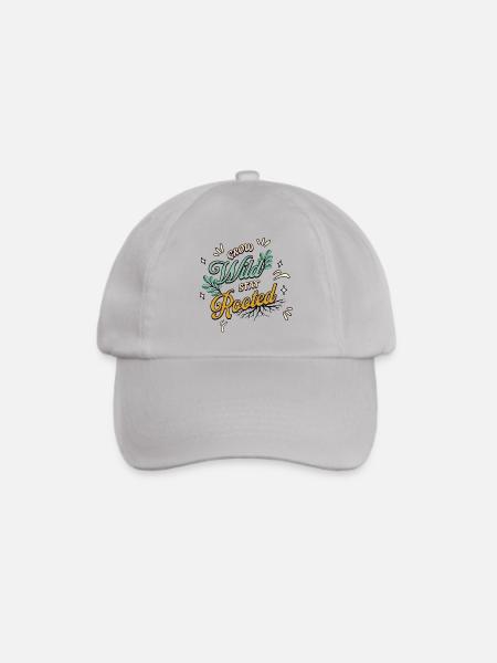 Grow Wild Stay Rooted – Botanisches Retro Design - Baseballkappe - Grau