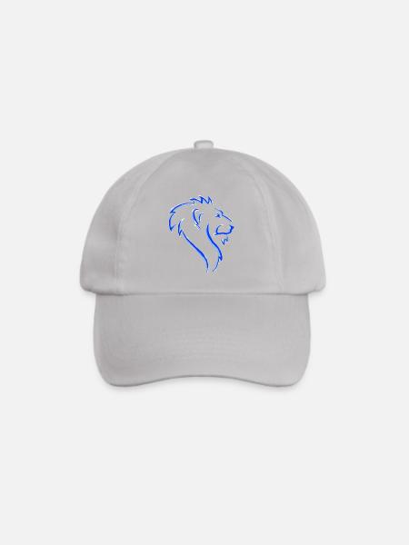 Neon Blue Lion Umrisskunst - Baseballkappe - Grau