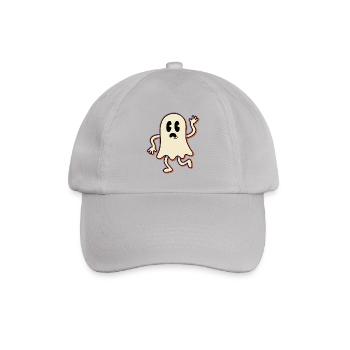 Retro ghost waving hello with a surprised face - Baseballkappe - Grau - Vorne