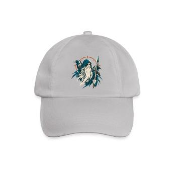 Odin Allvater Raben Huginn Muninn Wikinger - Baseballkappe - Grau - Vorne