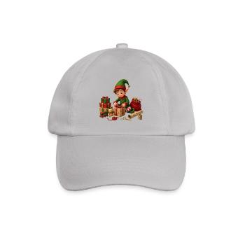 Elfen, der Weihnachten und Geschenke einpackt - Baseballkappe - Grau - Vorne