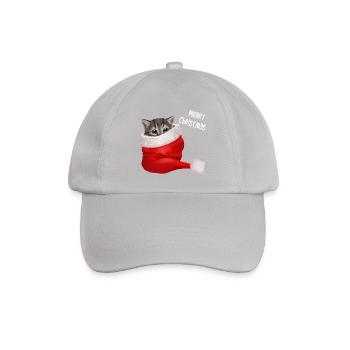 Merry Christmas Kätzchen - In Weihnachtsmütze - Baseballkappe - Grau - Vorne