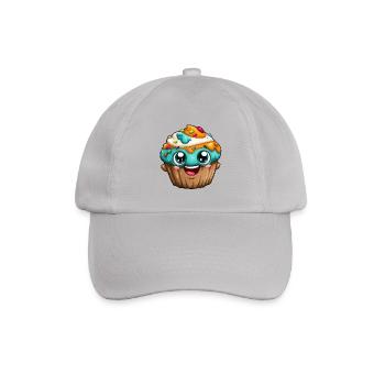 Kawaii Cupcake Cartoon Gesichter - Baseballkappe - Grau - Vorne