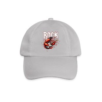 Rocker-Krabbe und E-Gitarre - Baseballkappe - Grau - Vorne