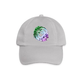 Wicked 2 Logo Von Oz Mit Blumen Und Pflanzen - Baseballkappe - Grau - Vorne