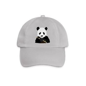 Panda isst Stock - Baseballkappe - Grau - Vorne