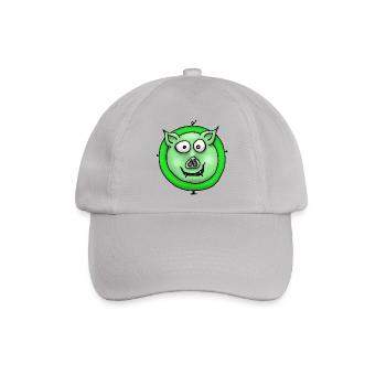 Schwein grün - Baseballkappe - Grau - Vorne