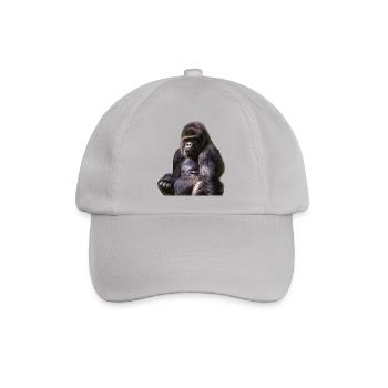 affe schimpanse gorilla pavian orangutan239 - Baseballkappe - Grau - Vorne