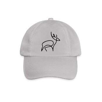 oneline Hirsch - Baseballkappe - Grau - Vorne