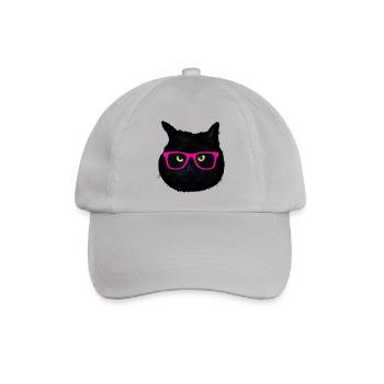 schwarze Katze fantastische Sonnenbrillen - Baseballkappe - Grau - Vorne