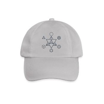 Merkaba und die Platonischen Körper, Heilige Geometrie - Baseballkappe - Grau - Vorne