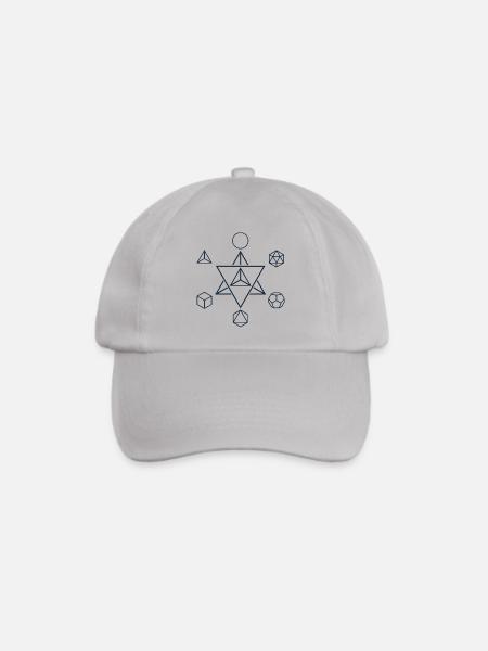 Merkaba und die Platonischen Körper, Heilige Geometrie - Baseballkappe - Grau