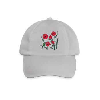 Mohn - Baseballkappe - Grau - Vorne