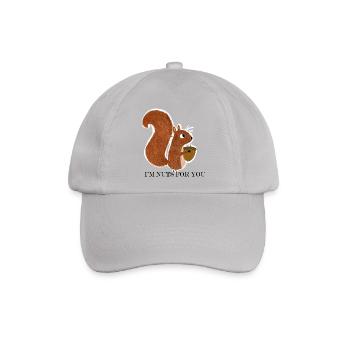 Eichhörnchen mit Eichel - Baseballkappe - Grau - Vorne