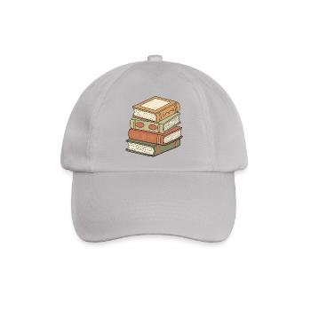 Bücherstapel Vintage - Baseballkappe - Grau - Vorne