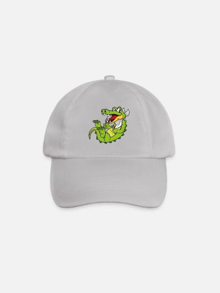 Kroko Kaiman Reptilien Tiere - Baseballkappe - Grau