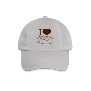 herz symbol liebe i love laib brot scheibe hunger - Baseballkappe - Grau - Vorne