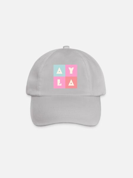 Ayla Baby Name Mädchen pink - Baseballkappe - Grau
