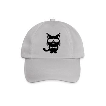 Bow Tie Cat - Baseballkappe - Grau - Vorne