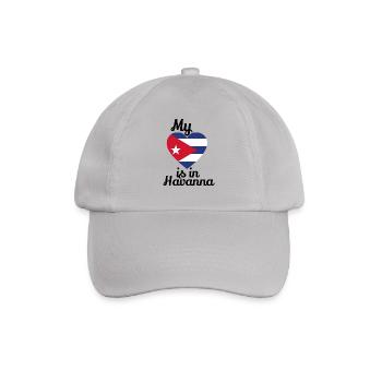 my heart in havanna kuba cuban cuba kubanerin - Baseballkappe - Grau - Vorne