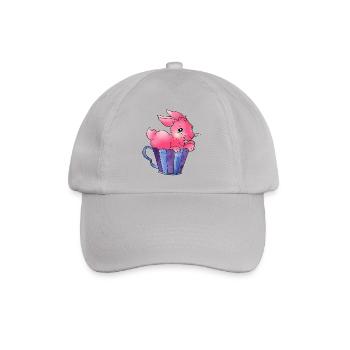 Spreadshirt Osterhase in Tasse2 - Baseballkappe - Grau - Vorne